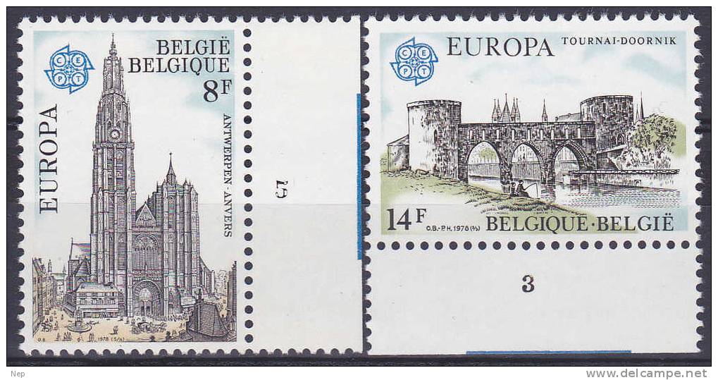 EUROPA - CEPT - Michel -  België - 1978 - Nr 1943/44 (Plaatnummer/Numéro De Planche) -  MNH** - 1978