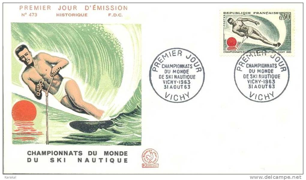 France 1963 Championnats Du Monde De Ski Nautique Vichy 31/08/1963 FDC - Ski Nautique