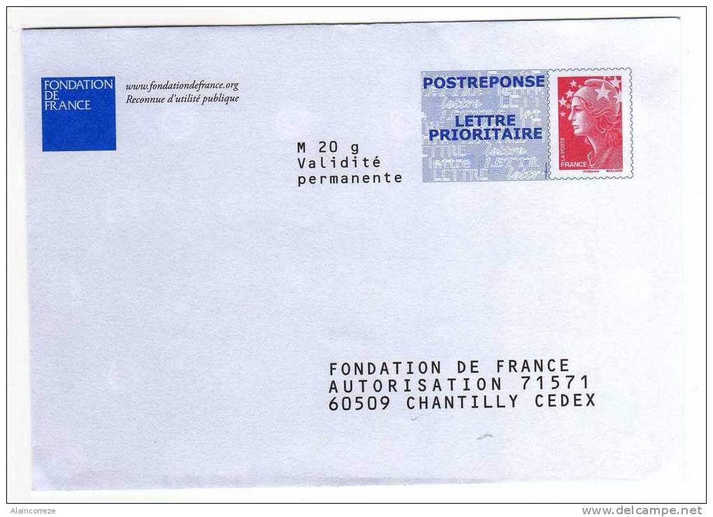 Entier Postal PAP Réponse Oise Chantilly Fondation De France Autorisation 71571 N° Au Dos: 10P384 - Prêts-à-poster:Answer/Beaujard