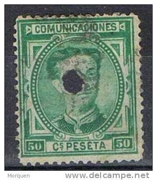 Sello 50 Ctos Alfonso XII , Telegrafos Edifil Num 179T º - Used Stamps