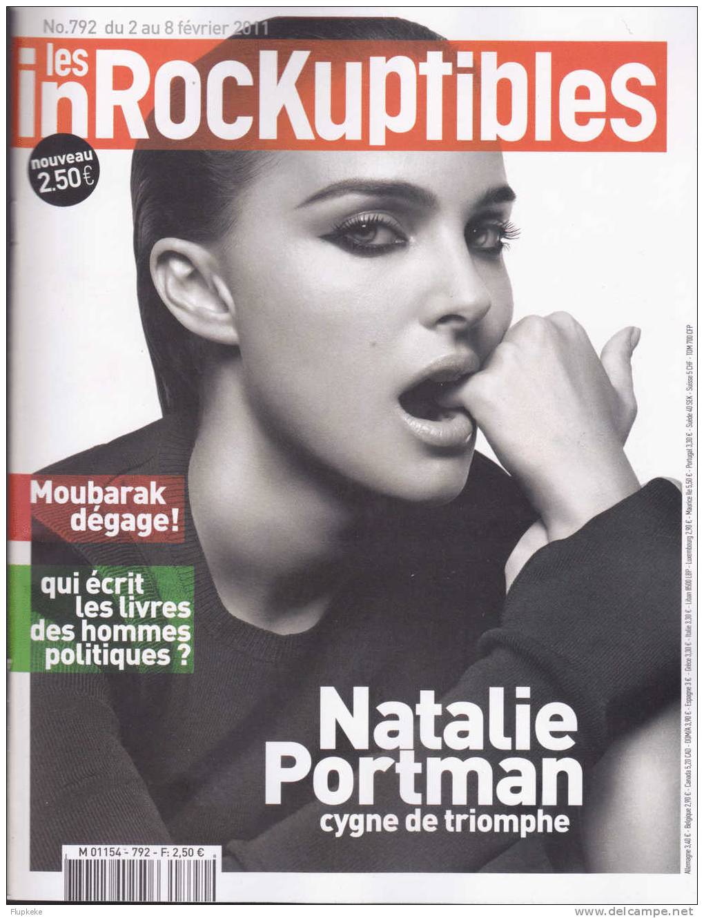 Les Inrockuptibles 792 Février 2011 Couverture Natalie Portman Cygne De Triomphe - Musica