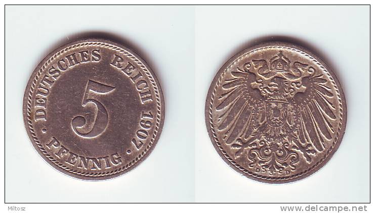 Germany 5 Pfennig 1907 D - 5 Pfennig
