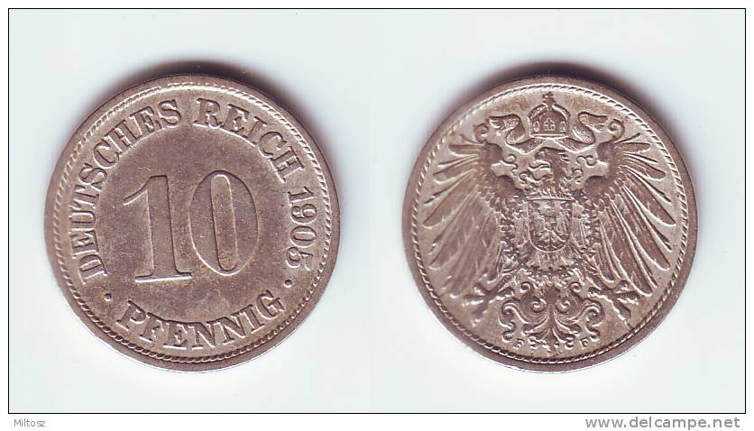 Germany 10 Pfennig 1905 F - 10 Pfennig