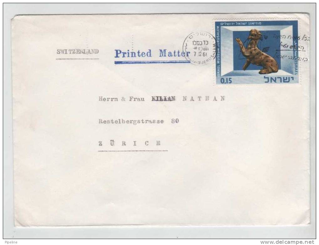 Israel Cover Sent To Switzerland As Printed Matter Jerusalem 7-12-1966 - Cartas & Documentos