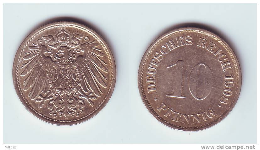 Germany 10 Pfennig 1908 G - 10 Pfennig