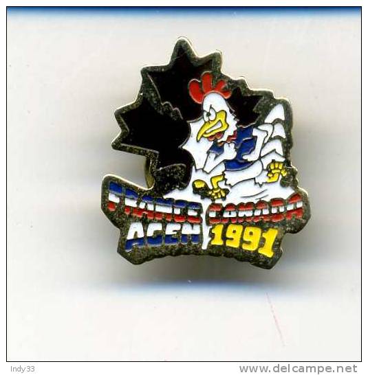 - PIN´S  RUGBY FRANCE CANADA . AGEN 1991 - Rugby