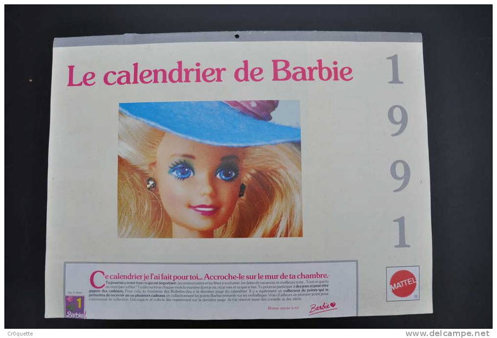 LE CALENDRIER DE BARBIE En 1991 - Grand Format : 1991-00