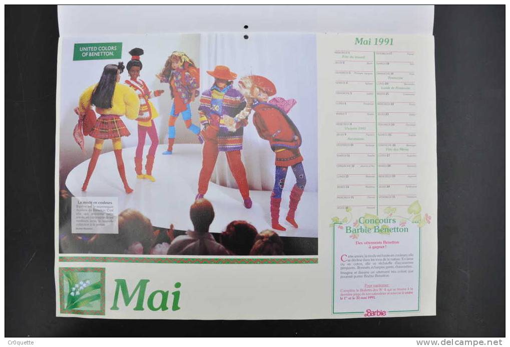 LE CALENDRIER DE BARBIE En 1991 - Grand Format : 1991-00