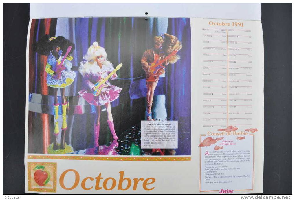 LE CALENDRIER DE BARBIE En 1991 - Grand Format : 1991-00