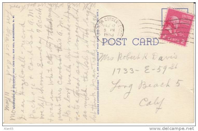 Large Letter Highway U.S. 70, New Mexico, 1950 Vintage Curteich Linen Postcard - American Roadside