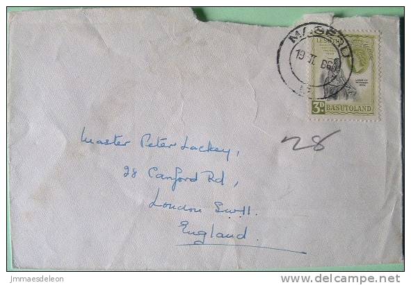 Basutoland (Lesotho) 1966 Cover Maseru To London England UK - Chief Moshesh - Lesotho (1966-...)