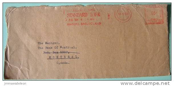 Basutoland (Lesotho) 1966 Cover Maseru To Montreal Canada - Franking Machine - Lesotho (1966-...)