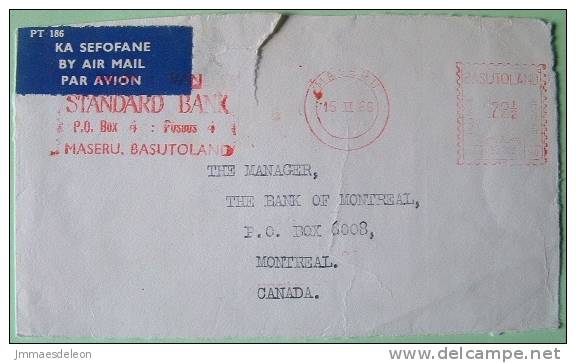 Basutoland (Lesotho) 1966 Cover Maseru To Montreal Canada - Franking Machine - Lesotho (1966-...)