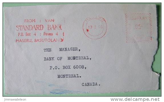 Basutoland (Lesotho) 1966 Cover Maseru To Montreal Canada - Franking Machine - Lesotho (1966-...)