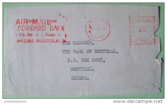 Basutoland (Lesotho) 1966 Cover Maseru To Montreal Canada - Franking Machine - Lesotho (1966-...)