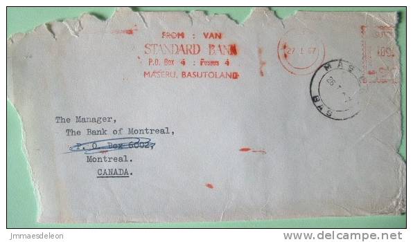 Basutoland (Lesotho) 1967 Cover Maseru To Montreal Canada - Franking Machine - Lesotho (1966-...)