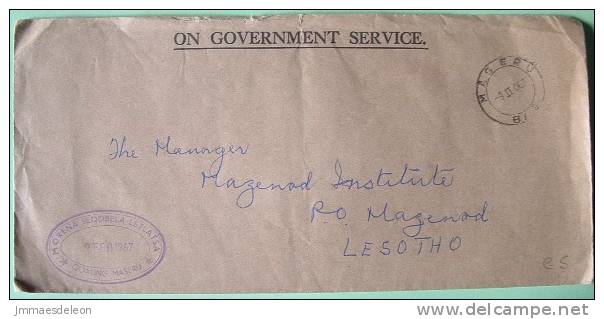 Basutoland (Lesotho) 1967 Official Cover From Qoaling Maseru To Mazenod Lesotho - Lesotho (1966-...)