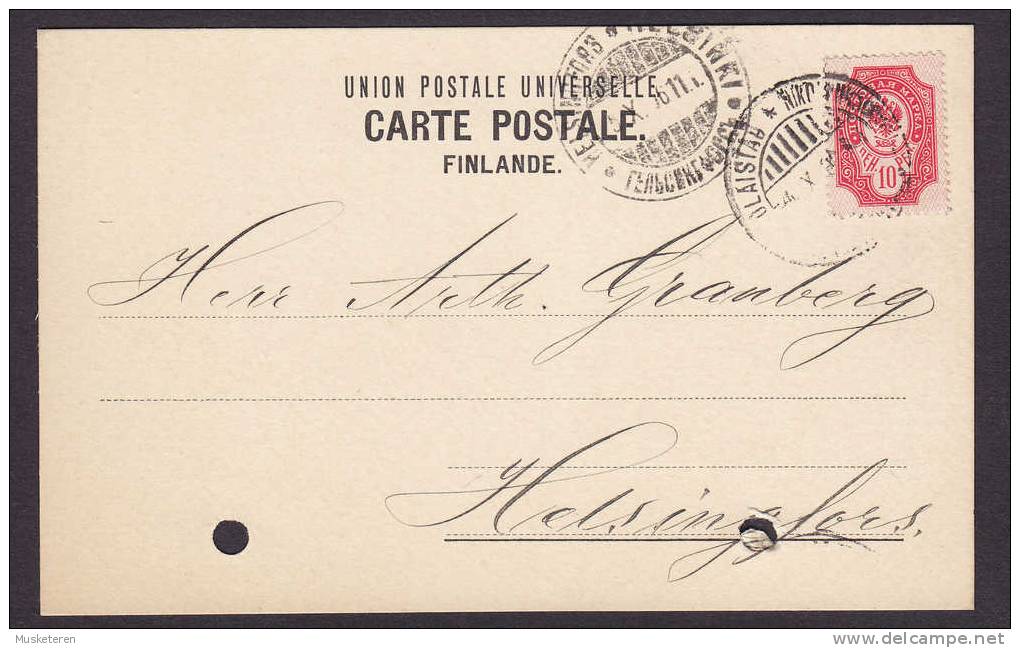 Finland UPU Postkort Carte Postale HELSINGFORS Helsinki 1906 To WIBORG - Lettres & Documents