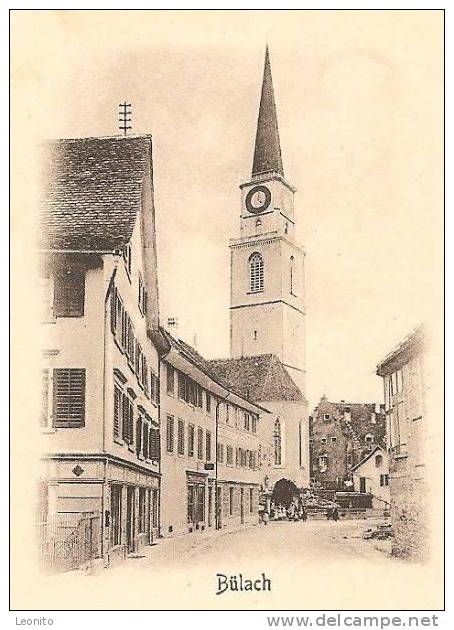 Bülach Prägekarte Ref. Kirche 1905 - Bülach