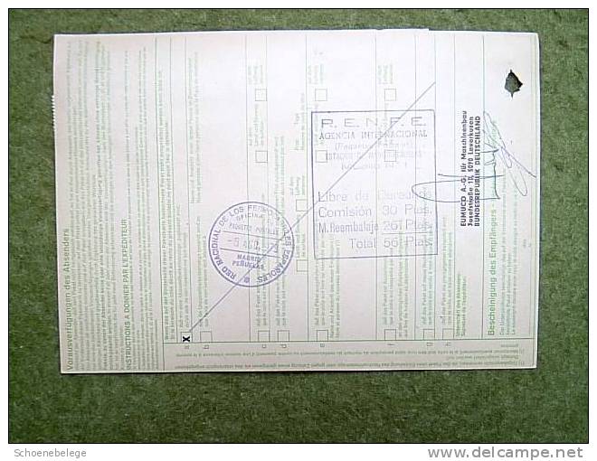 A445) Bund Paketkarte Leverkusen 1979 Nach Madrid / Spanien Mit MeF Mi.858 (4) - Used Stamps