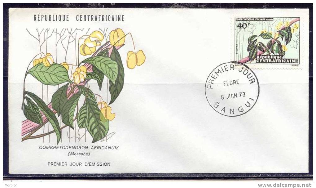 CENTRAFRICAINE  Enveloppe FDC 8 Juin 73 Yvert N° 194 COBRETODENDRON AFRICANUM - Centrafricaine (République)