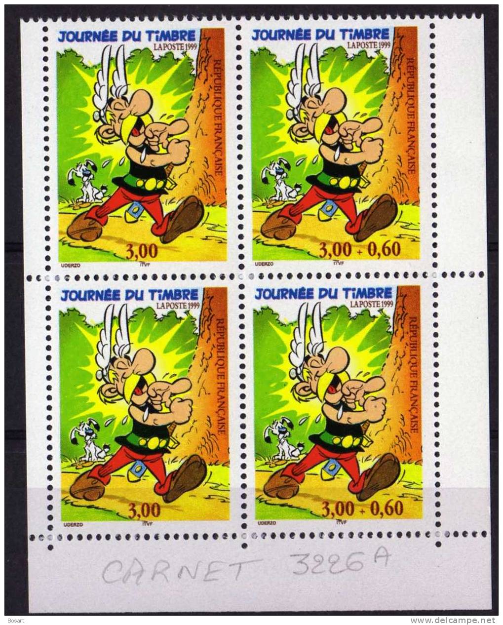 France Lot De 2 Paires N°3226A De Carnets Astérix 1999 C.11€ - Tag Der Briefmarke