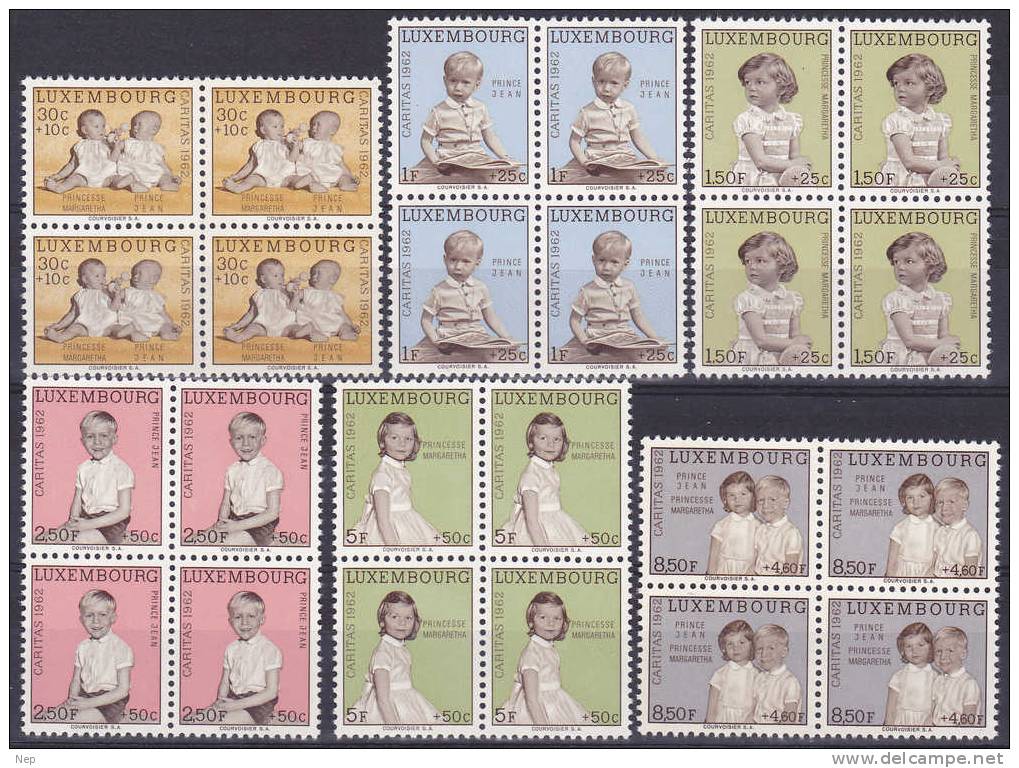 LUXEMBURG - Michel - 1962 - Nr 660/65 (Blok Van 4/Bloc De Quatre) - MNH** - Unused Stamps