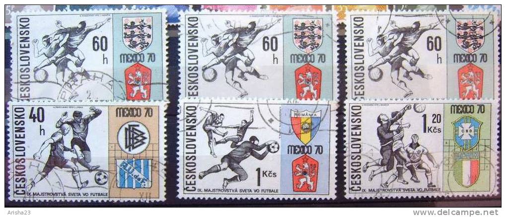 OS.27-1-2-1. Czechoslovakia, 1970 - SPORT - Mexico 70 - Set Of 6 - Used Stamps
