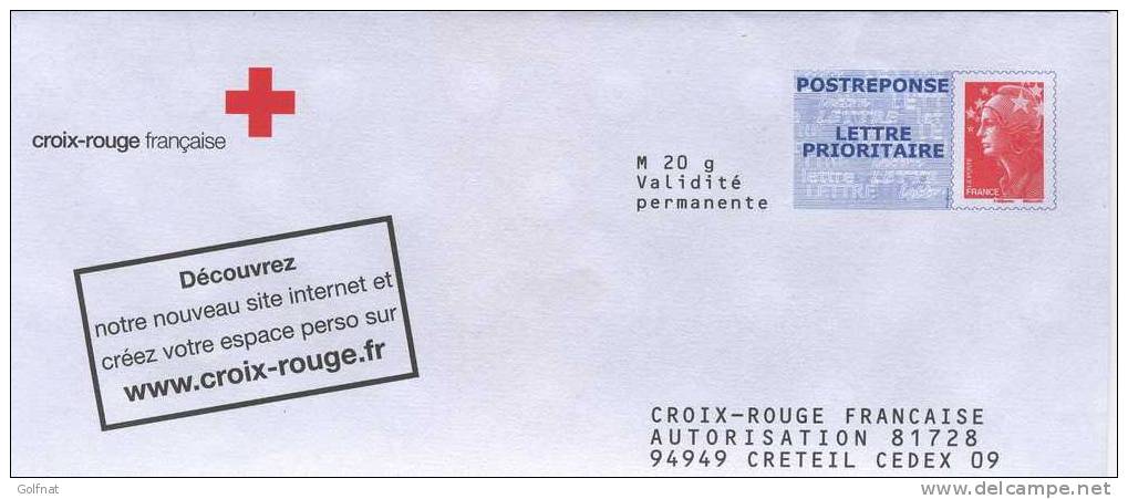 ENVELOPPE REPONSE CROIX ROUGE 10P334 - Prêts-à-poster: Réponse /Beaujard