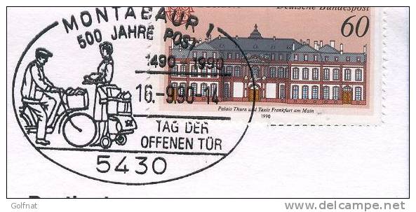 CACHET ALLEMAND DE MONTABAUR 1990 FACTEUR A VELO - Vélo