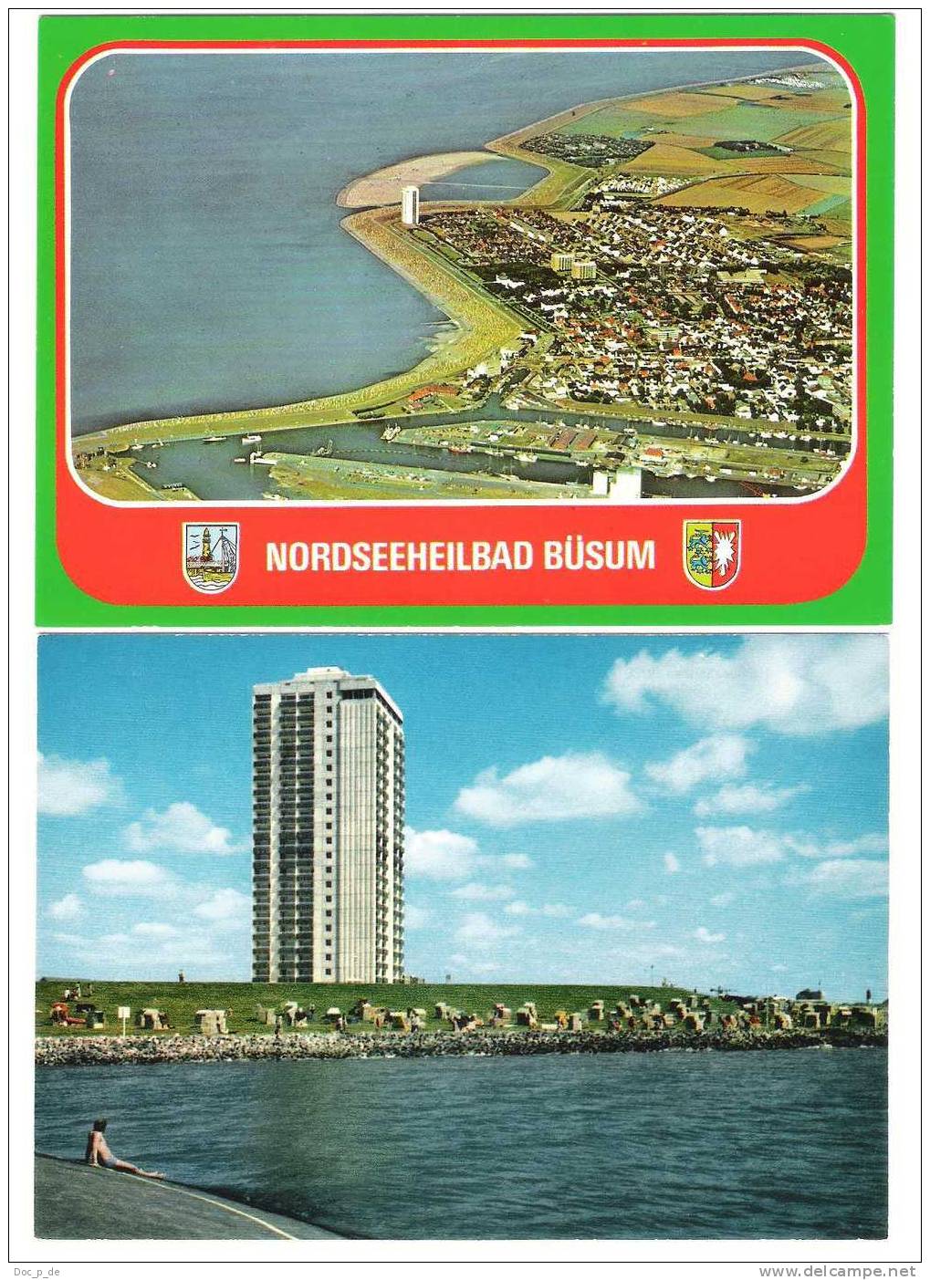 Deutschland - Büsum - 2 AK Set - Hochhaus - Luftbild - Büsum