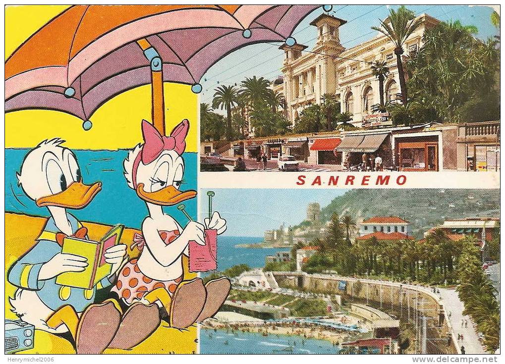 Cpm  Walt Disney , Donald A Sanremo Italie - Andere & Zonder Classificatie