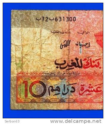 REMISE 10% MONNAIE 1 BILLET AFRIQUE BANK AL-MAGHRIB MAROC MAROCCO - 10 DIRHAMS 1987 BEAUCOUP CIRCULE N° 72-671300 - Maroc