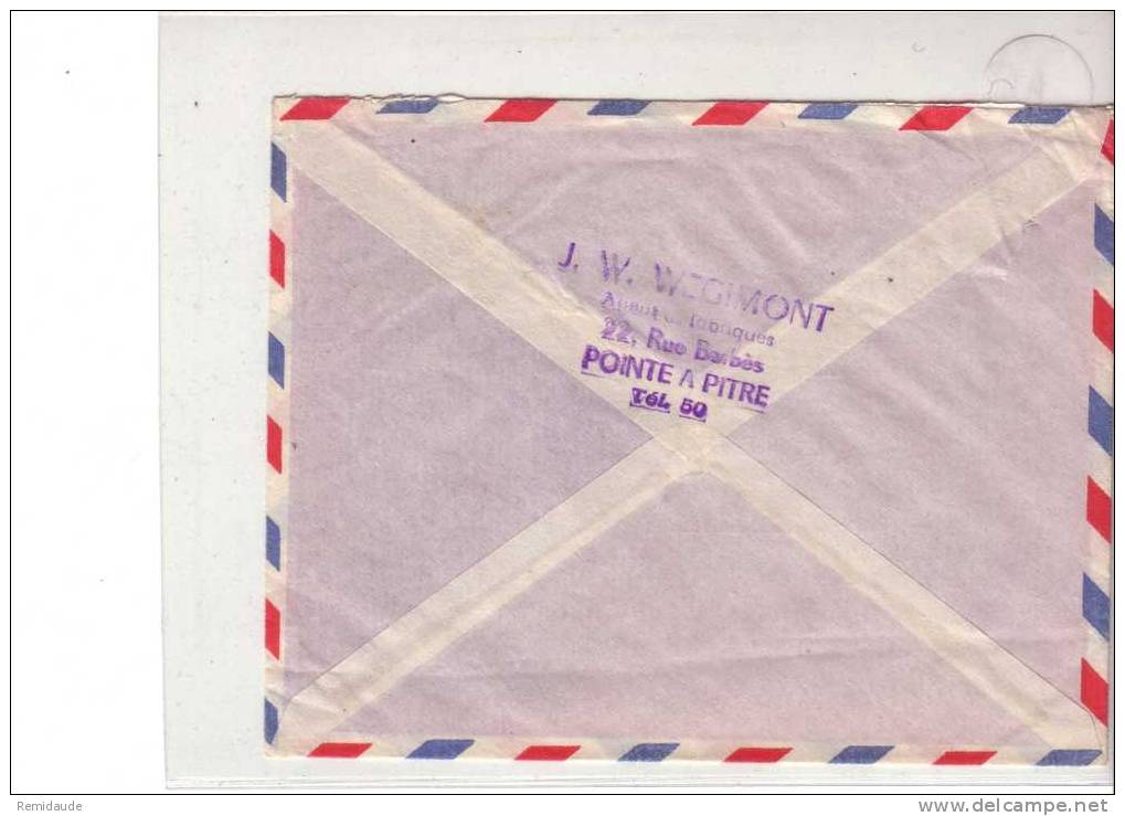 GUADELOUPE - 1955 - TIMBRES DE FRANCE (TYPE GANDON) Sur LETTRE AVION De POINTE A PITRE Pour TROYES (AUBE) - Briefe U. Dokumente