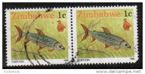 ZIMBABWE  Scott #  614  VF USED Pair - Zimbabwe (1980-...)