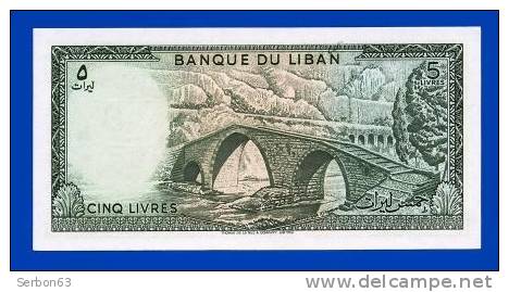 MONNAIE BILLET NEUF BANQUE DU LIBAN ASIE MERIDIONALE 5 LIVRES VENDU EN L'ETAT IMPRIMERIE THOMAS DE LA RUE & COMPANY. - Liban