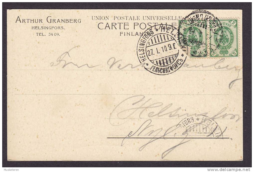 Finland UPU Postkort Carte Postale ARTHUR GRANBERG K.P.X.P. No. 10 (Travelling Post Office) 1910 To Helsingfors - Covers & Documents