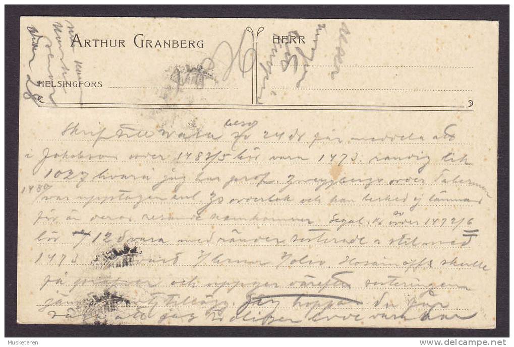 Finland UPU Postkort Carte Postale ARTHUR GRANBERG K.P.X.P. No. 10 (Travelling Post Office) 1910 To Helsingfors - Covers & Documents