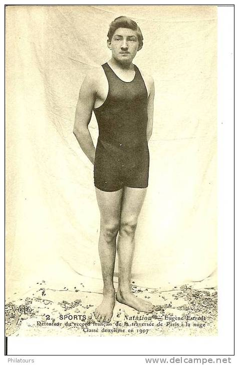 NATATION / EUGENE ESTRADE / Champion Du Record Français De La La Traversée De Paris à La Nage 1907 - Schwimmen