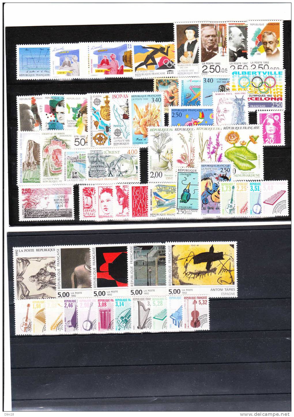 ANNEE COMPLETE 1992 NEUVE SANS CHARNIERE FRAICHEUR POSTALE AVEC LES ANNEXES - 1990-1999