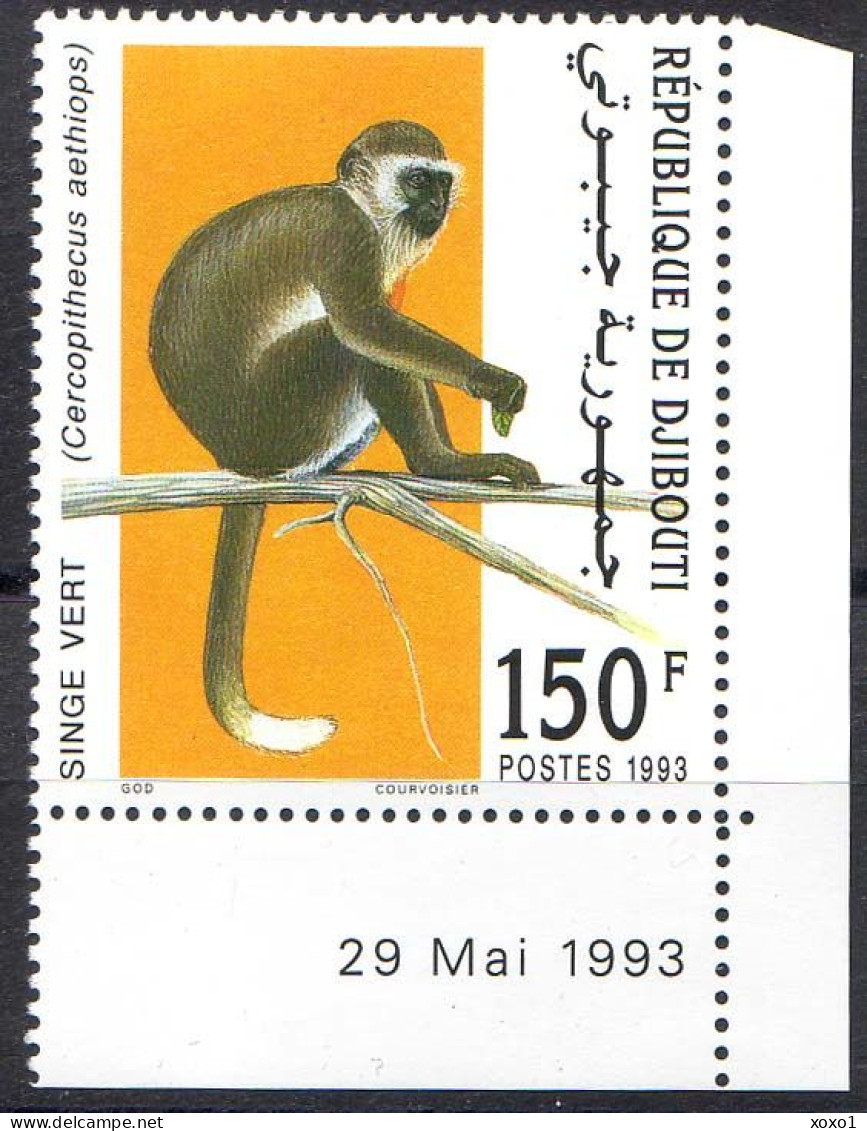 Djibouti 1993 MiNr. 582 Dschibuti Monkey Grivet  (Cercopithecus Aethiops) 1v MNH**  80,00 € - Affen
