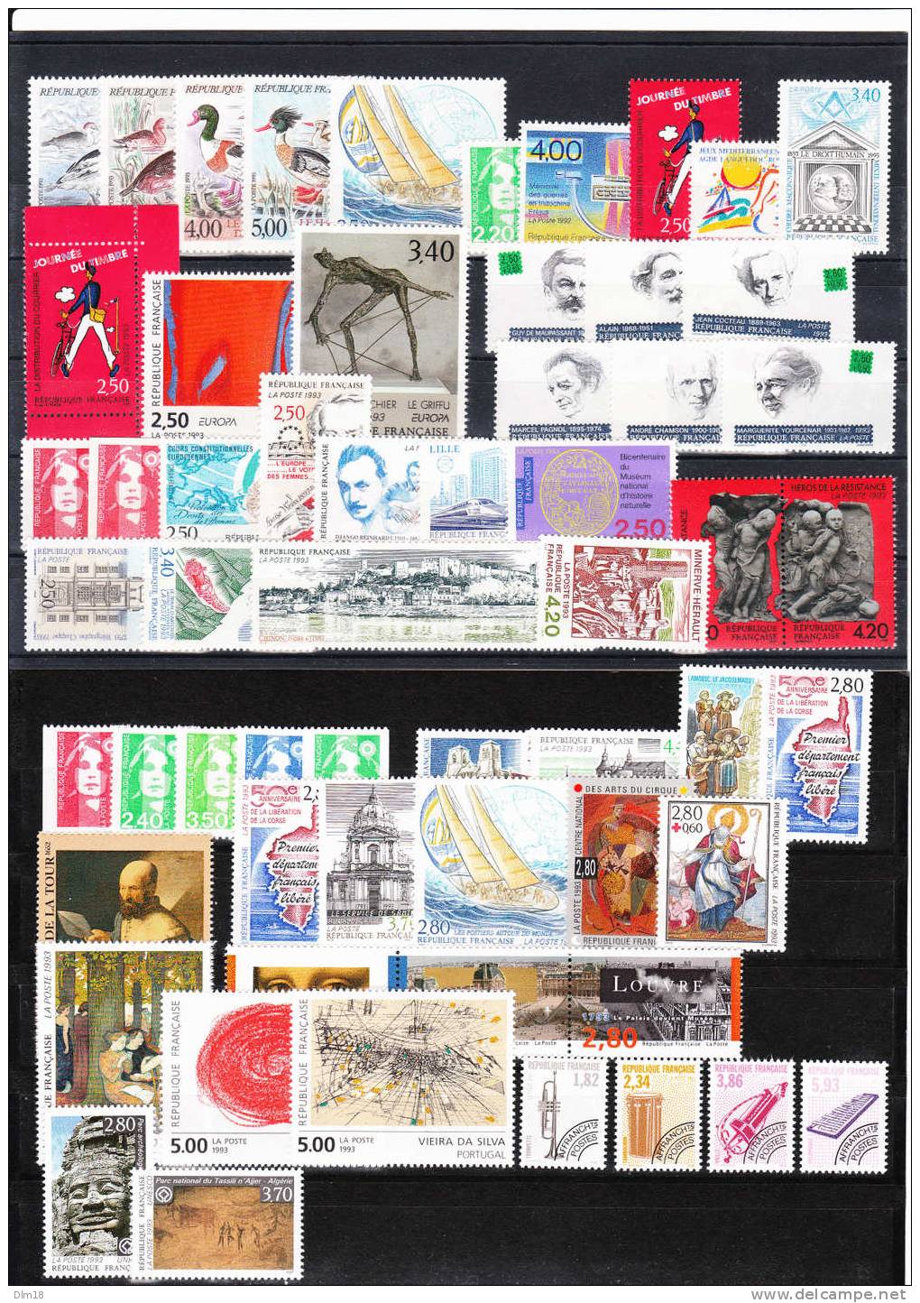 ANNEE COMPLETE 1993 NEUVE SANS CHARNIERE FRAICHEUR POSTALE AVEC LES ANNEXES - 1990-1999