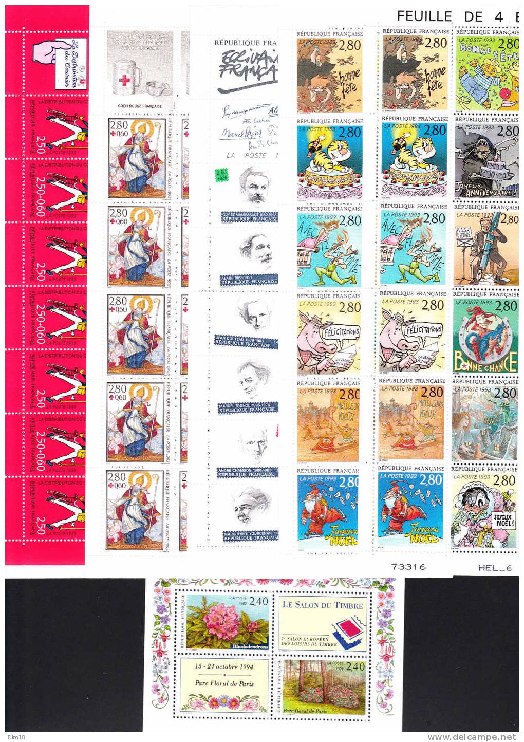 ANNEE COMPLETE 1993 NEUVE SANS CHARNIERE FRAICHEUR POSTALE AVEC LES ANNEXES - 1990-1999