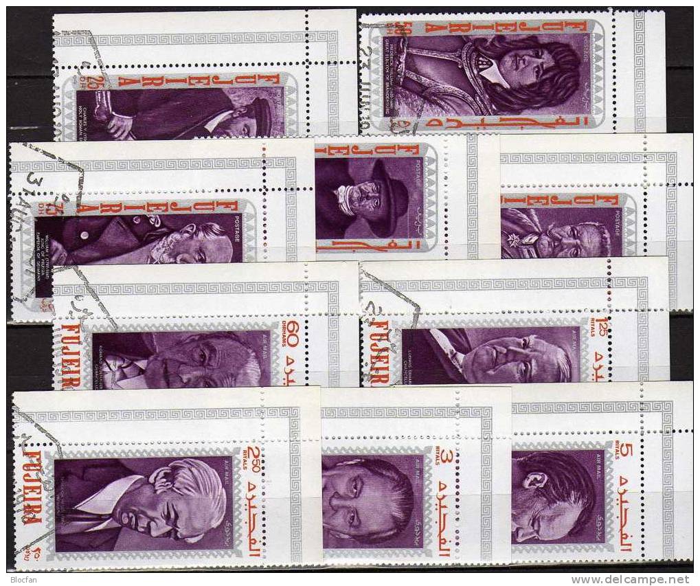 Politiker 1970 VAE Fujeira 495/4, 10xER plus 4-Block o 10€ Kissinger Brandt Adenauer Heuss Hindenburg history of Germany