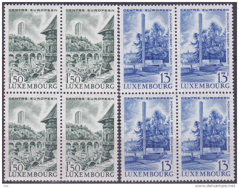 LUXEMBURG - Michel - 1966 - Nr 738/39 (Blok Van 4/Bloc De Quatre) - MNH** - Neufs