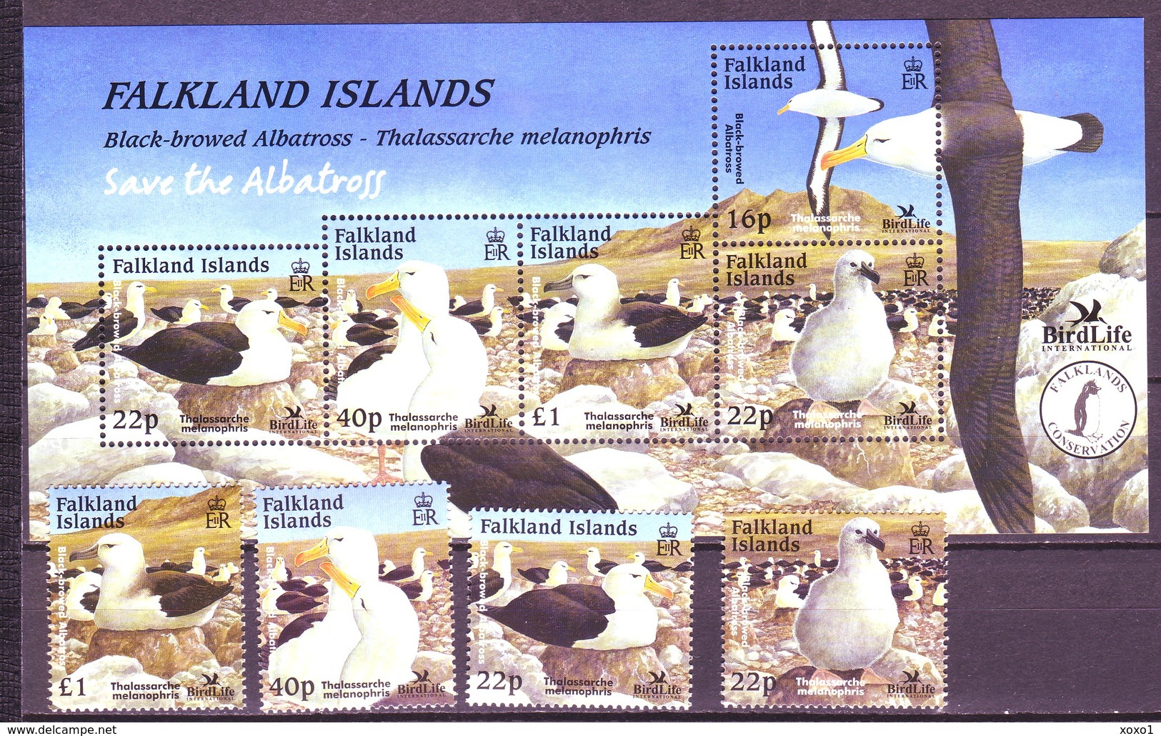 Falkland Islands 2003 MiNr. 885 - 889 (Block 30) Falklandinseln Birds Birdlife 4v+1 MNH** 34,00 € - Seagulls