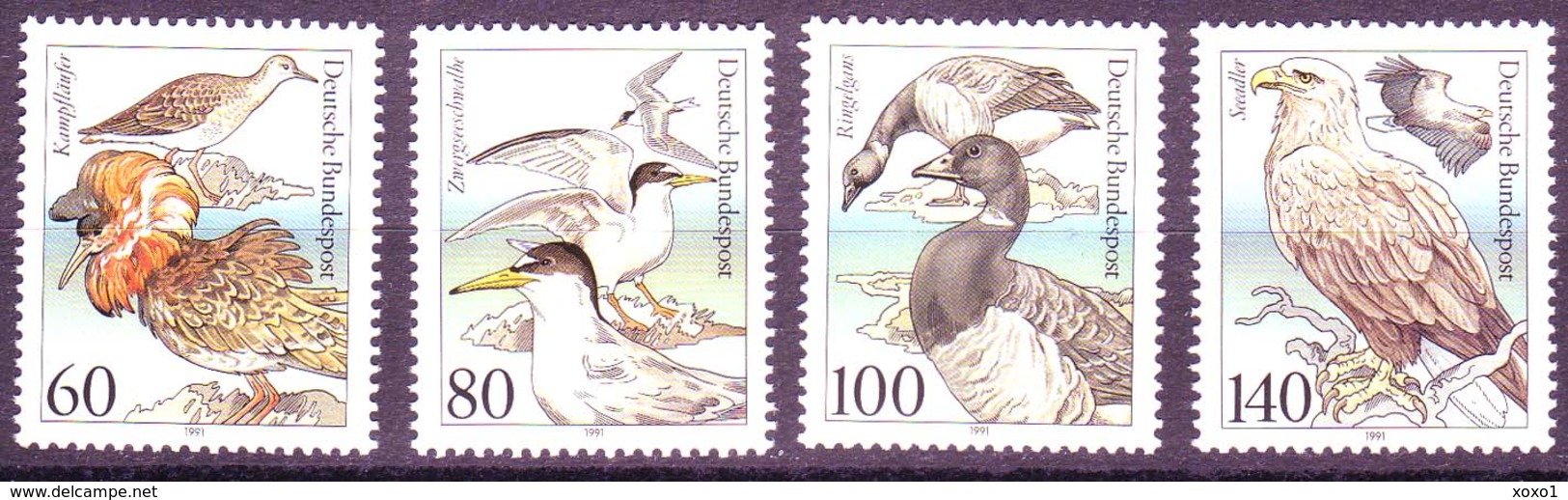 Germany 1991 MiNr. 1539 - 1542 Birds Ducks Eagles 4v MNH** 6,50 € - Canards