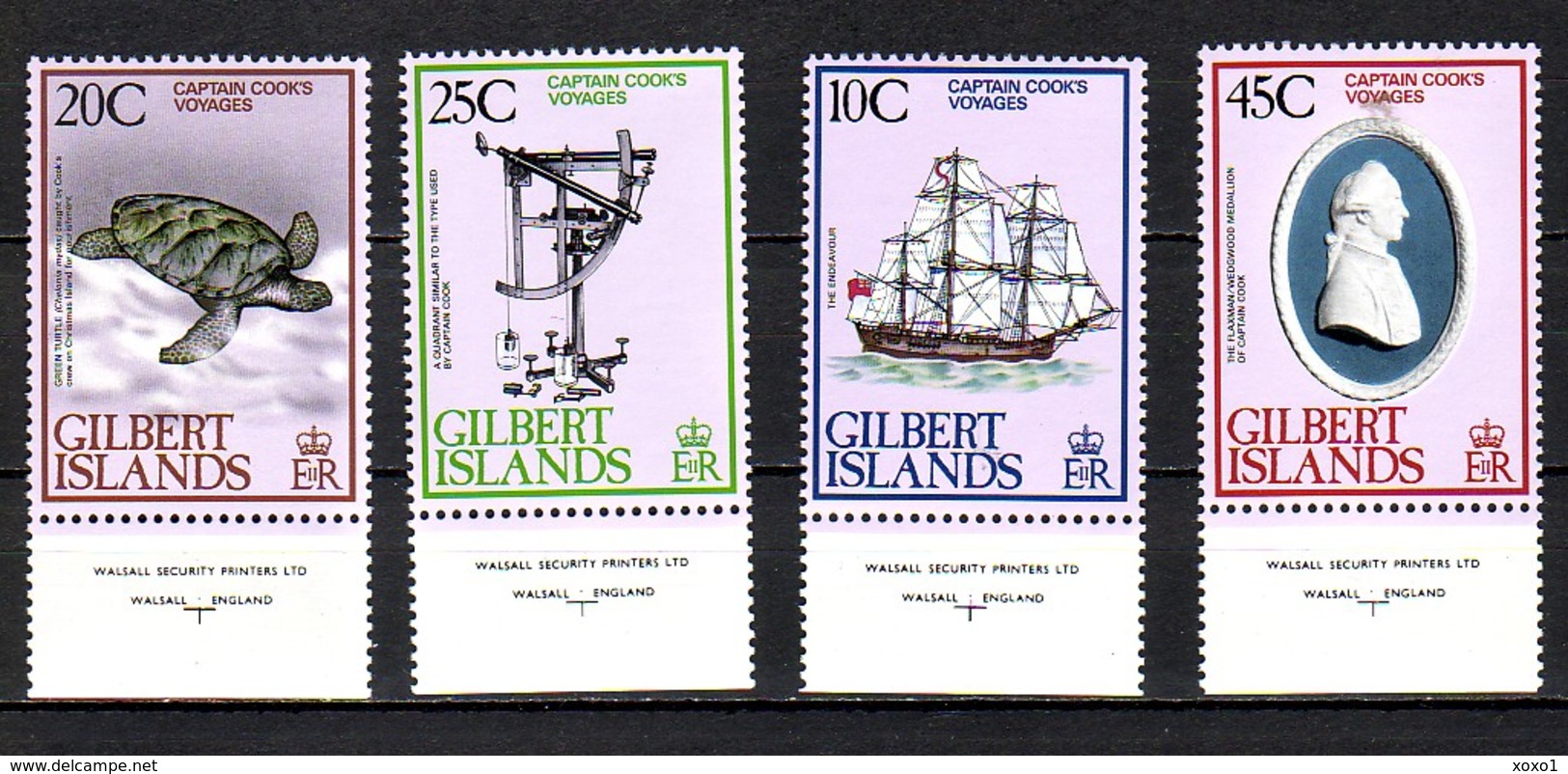 Gilbert Islands 1979 Mi.No. 318 - 321 Cook Voyages Reptiles Turtles 4v MNH** 3,50 € - Tortues