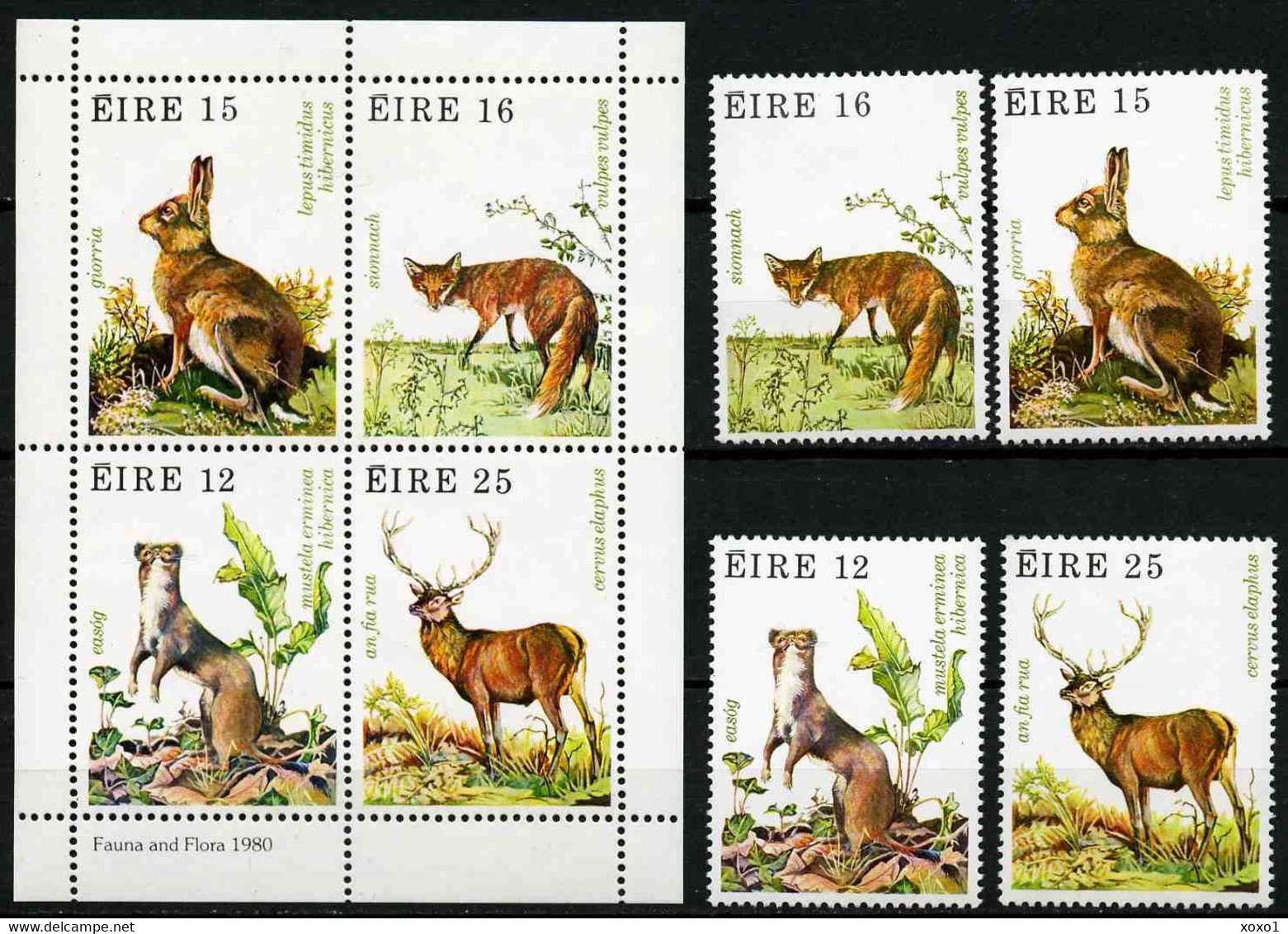 Ireland 1980 MiNr. 421 - 424 (Block 3) Irland Animals 4v+1bl MNH** 6,50 € - Roedores