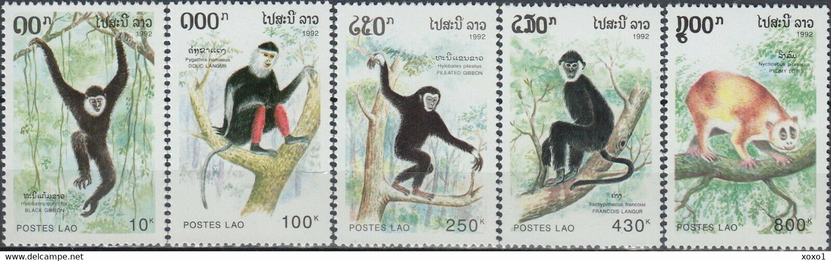 Laos 1992 MiNr. 1337 - 1341 Monkeys 5v MNH** 7,50 € - Affen